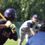 Soldotna pitcher Matthew Daugherty offers up a pitch to a Lathrop batter Friday at the state baseball tournament at Mulcahy Field in Anchorage.