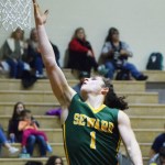 Nik Pahno of Seward lays up a shot against the glass Friday night at Nikiski High School. (Photo by Joey Klecka/Peninsula Clarion)