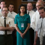 This image released by Twentieth Century Fox shows Taraji P. Henson as Katherine Johnson, center, in a scene from &ldquo;Hidden Figures.&rdquo; Henson failed to receive an Oscar nomination, Tuesday, Jan. 24, 2017, for her role in the film. (Hopper Stone/Twentieth Century Fox via AP)