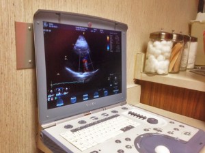 A portable ultrasound machine shows an image of a patient&rsquo;s heart function in an exam room at Family Medical Clinic on Thursday, Jan. 26, 2017 in Soldotna, Alaska. The clinic recently began a heart health program called Heartwise, which offers comprehensive screenings for conditions such as stroke, diabetes, varicose veins and other cardiac diseases. (Elizabeth Earl/Peninsula Clarion)