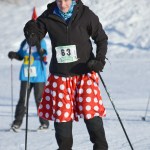 Julie Laker skis at the Ski For Women on Sunday at Tsalteshi Trails. (Photo by Jeff Helminiak/Peninsula Clarion)