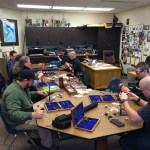 The Beginning Fly Fishing Class at Kenai Peninsula College, tying some flies in preparation for their field trip. (Photo courtesy Dave Atcheson)