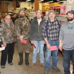 Winners in the adult divisions of Soldotna Hardware&rsquo;s 20th Ice Fishing Derby.