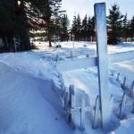 Grave markers stand in Kenai’s cemetery on Friday, March 17, 2017 in Kenai, Alaska. With the number of open plots in the cemetery shrinking, the Kenai City Council on Wednesday unanimously approved a moratorium on purchasing graves in advance for those still living. (Ben Boettger/Peninsula Clarion)