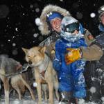 From left to right: Colleen, Lynx and Joseph Robertia are a Kasilof-based mushing family who recently shared their dogs&rsquo; stories in Joseph&rsquo;s first book &ldquo;Life with Forty Dogs,&rdquo; which came out Tuesday, April 4, 2017. Also pictured are Yeti, Rolo and Metoo. (Photo courtesty Joseph Robertia)