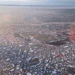 This photo taken during an agency overflight and provided by Cook Inlet Spill Prevention and Response Inc. shows pan ice near a Hilcorp Alaska offshore platform in Cook Inlet on April 3, 2017. Officials said an underwater pipeline spill between two production platforms owned by Hilcorp dumped less than three gallons. The oil incident and a separate, and still leaking, natural gas line have highlighted the challenges of responding to spills in Cook Inlet caused by ice floes, wind and some of the strongest tidal currents in the world. (AP Photo/Derek Samora/CISPRI)
