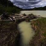Clouds loom over the Beluga River on the west side of Cook Inlet, east of where the Chuitna Coal Mine was planned. PacRim, the company investing in the mine, informed the state March 31 that it was suspending its quest for permits for the mine. (Photo courtesy Ground Truth Trekking)
