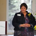Bobbie Larrivee, a special education teacher at West Homer High School, waits to receive a certificate honoring her as one of the 2017 BP Teachers of Excellence at an awards banquet Thursday, April 27, 2017 in Soldotna, Alaska. BP recognized five teachers from around the Kenai Peninsula Borough School District for excellence in teaching with certificates, $500 gift cards and $500 donations to their schools. (Elizabeth Earl/Peninsula Clarion)