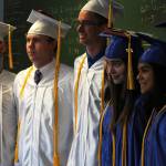 Cook Inlet Academy&rsquo;s graduating class of 2017, with seven seniors, lines up for a final photo before heading into the graduation ceremony held at the school Sunday, May 7, 2017 in Soldotna, Alaska. (Elizabeth Earl/Peninsula Clarion)  Cook Inlet Academy&rsquo;s graduating class of 2017, with seven seniors, lines up for a final photo before heading into the graduation ceremony held at the school Sunday in Soldotna. (Elizabeth Earl/Peninsula Clarion)