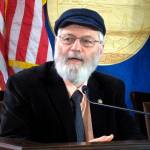 Alaska state Rep. Paul Seaton, co-chair of the House Finance Committee, speaks to reporters during a House majority news conference on the first day of a special legislative session, on Thursday, May 18, 2017, in Juneau, Alaska. Thursday marked the first day of a special session called by Alaska Gov. Bill Walker to address the budget and a fiscal plan for the state. (AP Photo/Becky Bohrer)
