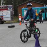 Rodeo participants ride the safety stations at Redoubt Elementary School.