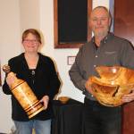 Paul and Sharon Johnson show some of their creations at KVCC Summer Exhibit.