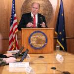In a press conference held Tuesday afternoon, Gov. Walker warned of a potential government shutdown if the state house and senate could not reach an agreement on the state budget and several tax bills by July 3. (Erin Granger | Juneau Empire)