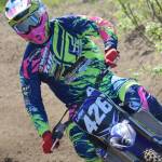 Ben LaMay rounds a corner en route to winning the Pro race Saturday, June 17, 2017, at the Alaska State Motocross Championships at Twin City Raceway in Kenai. (Photo by Jeff Helminiak/Peninsula Clarion)