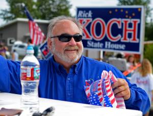 Rick Koch campaigns in his unsucessful 2016 run for the Alaska House of Representatives during Soldotna&rsquo;s Progress Days Parade on July 23, 2016. Koch, who served as Kenai&rsquo;s city manager from 2006 to 2016, was killed on Sunday in a motorcycle accident on the Dalton Highway.