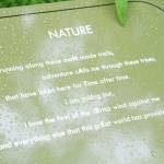 The poem &ldquo;Nature&rdquo; is displayed on a sign Saturday, July 1, 2017 on the trail at Kenai Municipal Park in Kenai, Alaska. The sign is one of 12 along the trail displaying the winning poems about nature chosen from 86 entries in the Pathways of Poetry project, spearheaded by the Kenai Parks and Recreation Department and Kenai Community Library. (Photo by Megan Pacer/Peninsula Clarion)