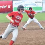 Post 20 Twins shortstop Paul Steffensen scoops up a groundball and throws to first on a play against the Napoleon, Ohio, River Bandits Wednesday at the Bill Miller Wood Bat Tournament at Coral Seymour Memorial Ballpark in Kenai. (Photo by Joey Klecka/Peninsula Clarion)