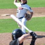 Twins right-handed starter Logan Smith delivers a pitch to a Chugiak batter Wednesday at Coral Seymour Memorial Ballpark in Kenai. (Photo by Joey Klecka/Peninsula Clarion)