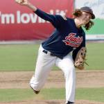 Logan Smith of the Twins delivers to the Wasilla Road Warriors on Sunday, July 16, 2017, at Coral Seymour Memorial Park in Kenai.