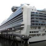 The Emerald Princess cruise ship is docked in Juneau Wednesday. The FBI is investigating the domestic dispute death of a Utah woman on board the ship, which was traveling in U.S. waters outside Alaska. (AP Photo/Becky Bohrer)