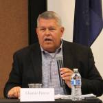 Charlie Pierce speaks during a forum for borough mayoral candidates Wednesday at a joint meeting of the Kenai and Soldotna Chambers of Commerce at the Kenai Visitors Center. (Photo by Will Morrow/Peninsula Clarion)
