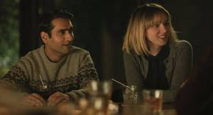 This image released by Lionsgate shows Kumail Nanjiani, left, and Zoe Kazan in a scene from &ldquo;The Big Sick.&rdquo; (Lionsgate via AP)