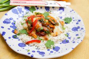 This Monday, Sept. 25, 2017 photo shows Kung Pao cod in Bethesda, Md. This dish is from a recipe by Melissa d&rsquo;Arabian. (AP Photo/Melissa d&rsquo;Arabian)