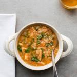 This Nov. 21, 2016 photo shows red lentil and chicken slow-cooker soup in New York. The soup is thick from the lentils, and fragrant with cumin and coriander. (Sarah E Crowder via AP)