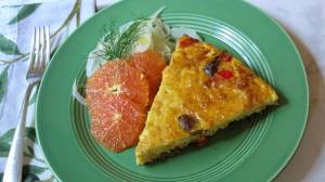 This Oct. 2 photo shows an Italian sausage frittata in New York. This dish is from a recipe by Sara Moulton. (Sara Moulton via AP)