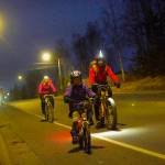 Bicyclists rode through the streets of Soldotna on Saturday night for the first full moon bike ride, a social event that brings participants on a slow, but steady, bike ride throughout the city&rsquo;s streets to coincide with the full moon. (Ben Boettger/Peninsula Clarion)