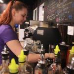 Everything Bagels manager Maranda Powell makes a coffee on Dec. 18. The coffee shop has participated in the &ldquo;Unwrap Soldotna&rdquo; campaign for several years.