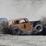 Dallas Dalton spins out during the running of the Alaska Dirt Track Shootout held July 22, 2017, at Twin City Raceway in Kenai. (Photo by Joey Klecka/Peninsula Clarion)