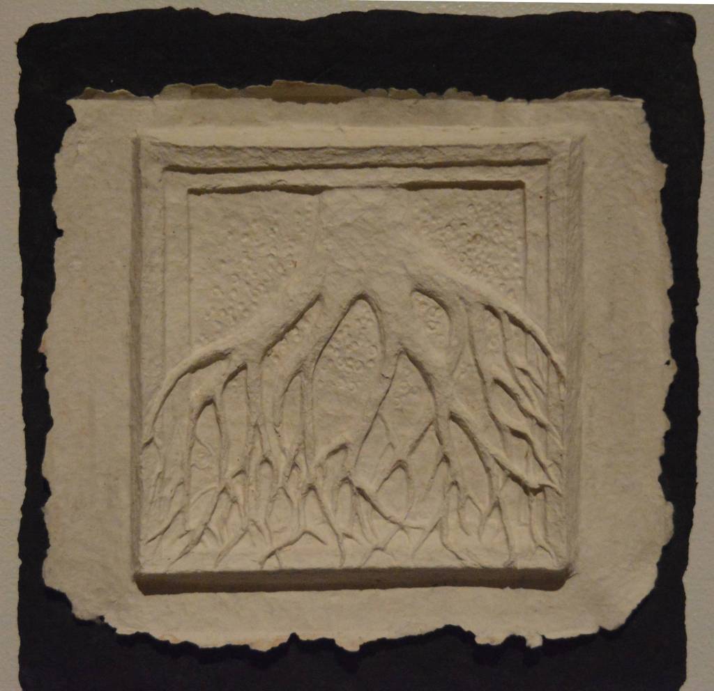 One of the pieces in &ldquo;Taking Root,&rdquo; a tryptich by Lynn Marie Naden. (Photo by Michael Armstrong, Homer News)