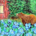 One of Homer artist Julianne Tomich&rsquo;s paintings from her show, &ldquo;Bears in Flowers,&rdquo; at Grace Ridge Brewery.