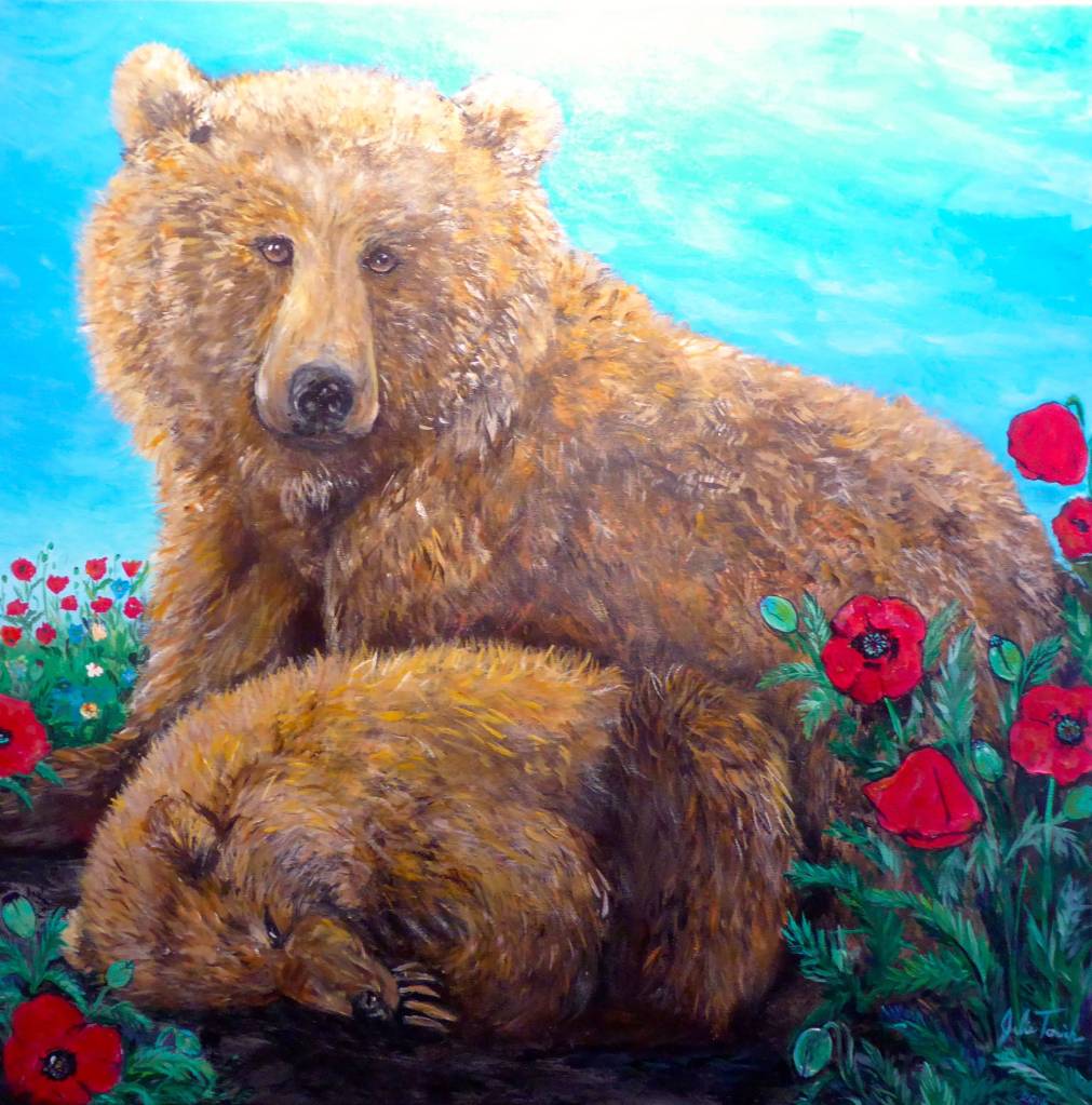 &ldquo;Bear Poppy&rdquo; by Julianne Tomich is part of her show opening Friday at Grace Ridge Brewery. (Photo provided)