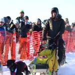 Musher Nicolas Petit takes off with his team from the starting line of this year&rsquo;s Tustumena 200 Sled Dog Race on Saturday, Jan. 27, 2018 at Freddie&rsquo;s Roadhouse in Ninilchik, Alaska. Petit, who took second place in last year&rsquo;s T200, was the first to start this year and also the first to reach the McNeil Canyon checkpoint. (Photo by Megan Pacer/Homer News)