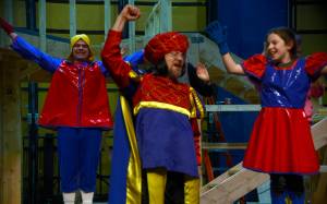 Bill Taylor portrays Farquaad in &ldquo;Shrek: The Musical&rdquo; during rehearsal Friday for the musical which opens this weekend in the Ren&