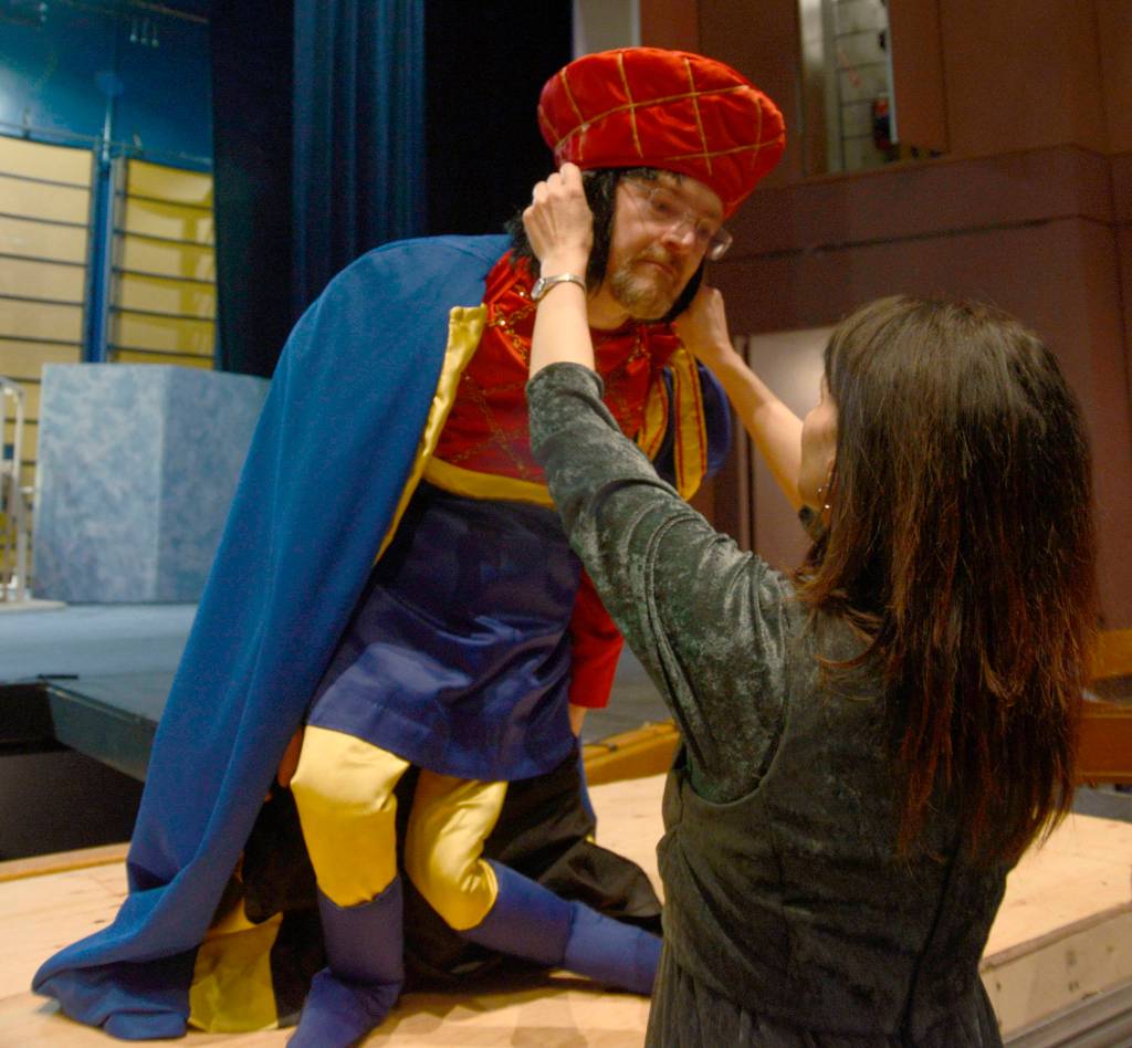 Audra Faris portrays Fiona in &ldquo;Shrek: The Musical&rdquo; during rehearsal Friday for the musical which opens this weekend in the Ren&