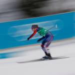 Jessica Diggins, of the United States, competes during women&rsquo;s team sprint freestyle semifinal cross-country skiing competition at the 2018 Winter Olympics in Pyeongchang, South Korea, Wednesday, Feb. 21, 2018. (AP Photo/Matthias Schrader)
