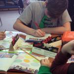A student fills out a D.A.R.E. workbook during a lesson at Soldotna Elementary School on Wednesday, Feb. 28. (Photo by Erin Thompson/Peninsula Clarion)