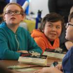 Soldotna Elementary School students participate in a D.A.R.E. lesson on Wednesday, Feb. 28. (Photo by Erin Thompson/Peninsula Clarion)