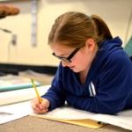 Students in Kristine Barnes&rsquo; fifth-grade class at Nikiski North Star Elementary spent their class period drawing a timeline of the American Revolution as part of Nikiski North Star Unplugs, a week without screens and technology. (Photo by Kat Sorensen/Peninsula Clarion)