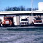This 1976 photo shows emergency vehicles parked at Central Emergency Services&rsquo; Station 1 in Soldotna, Alaska. (Photo courtesy the Kenai Peninsula Borough)