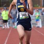 Homer&rsquo;s Kaylee Veldstra (340) races her way to a runner-up finish in the 1-2-3A girls 100-meter sprint May 28, 2016, at the state track and field championships at Dimond Alumni Field in Anchorage. (Photo by Joey Klecka/Peninsula Clarion)