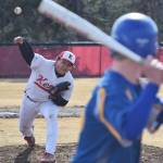 Kenai Central right-hander Manny Noriega fires a pitch to a Kodiak batter Friday at the Kenai Little League Fields. (Photo by Joey Klecka/Peninsula Clarion)