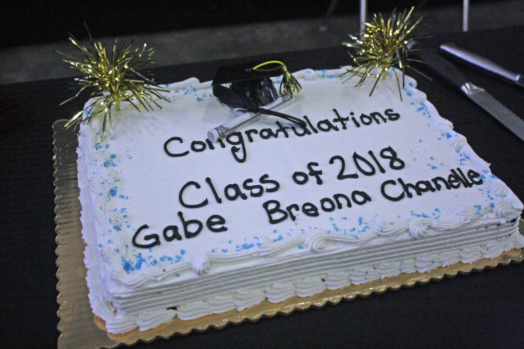 Three students graduated from Cook Inlet Academy in Soldotna, Alaska, on Sunday, May 6. (Photo by Erin Thompson/Peninsula Clarion)