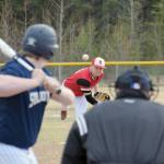 Kenai Central pitcher Knox Amend delivers to Soldotna&rsquo;s Jake Marcuson on Monday, May 14, 2018, at the Soldotna Little League fields. (Photo by Jeff Helminiak/Peninsula Clarion)