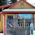 This Friday, May 4, 2018 photo shows the &ldquo;Art Shack,&rdquo; an art studio space owned by Sue Mann, in Soldotna, Alaska. Mann, who owns the art supply store Artzy Junkin on the lot next to the Maverick Bar, opened the space as a joint studio space for artists to teach classes or make art. It&rsquo;s been a longtime goal she is starting this year, with classes like a mother and daughter chandelier-making class, mosaic, tie-dye and stained glass. She currently has five artists working on contract, she said. &ldquo;Really, that&rsquo;s my heart for this &mdash; bringing artists together,&rdquo; she said.