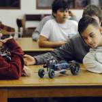 Students in Skyview Middle School&rsquo;s &ldquo;Project Lead the Way&rdquo; class listen to a presentation from school district administrators and Andeavor leaders during a presentation of a grant to the school district on Thursday, May 17, 2018 in Soldotna, Alaska. Andeavor presented the Kenai Peninsula Borough School District with a $175,000 check Thursday to support programs in career and technical education, including purchasing new computers and carts for Project Lead the Way, additional funds for the Upstream Academies and the Career and Technical Education program SkillsUSA. (Photo by Elizabeth Earl/Peninsula Clarion)
