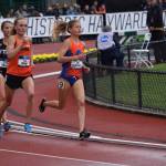 Boise State redshirt sophomore Allie Ostrander rounds a corner on the way to defending her 3,000-meter steeplechase crown at the NCAA Outdoor Track and Field Championships on Saturday, May 9, 2018. (Photo provided by Boise State Athletics)